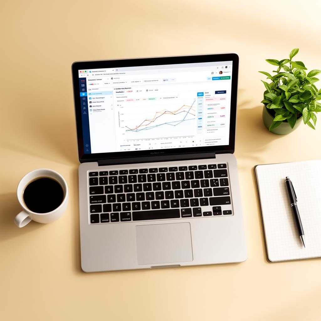 Analytics dashboard on a desk - Google Ads campaign reporting